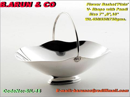 Flower Basket on Silver Flower Basket Silver Flower Basket Exporter Manufacturer