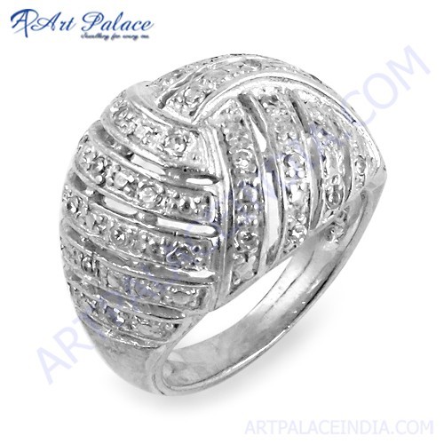 Traditional 925 Sterling Silver Cubic Zirconia Gemstone Ring Traditional 925 Sterling Silver Cubic Zirconia Gemstone Ring