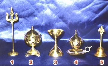 Brass Handicrafted Deepak, Trishul, Bell Brass Handicrafted Deepak, Trishul, Bell