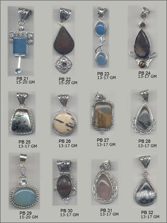 Silver Pendants with cut & cabs Silver Pendants with cut & cabs
