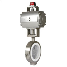 PTFE Sleeve with SS Flap Butterfly Valve with Actuators PTFE Sleeve with SS Flap Butterfly Valve with Actuators