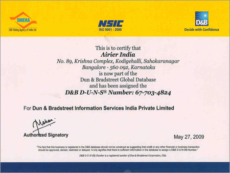 D&B Certificate D&B Certificate