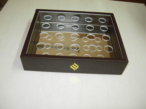 Leatherette Box with Clear Acrylic Lid Perforation Leatherette Box with Clear Acrylic Lid Perforation