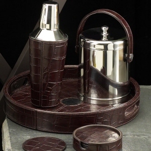 Croco Leathrette Bar Set Croco Leathrette Bar Set