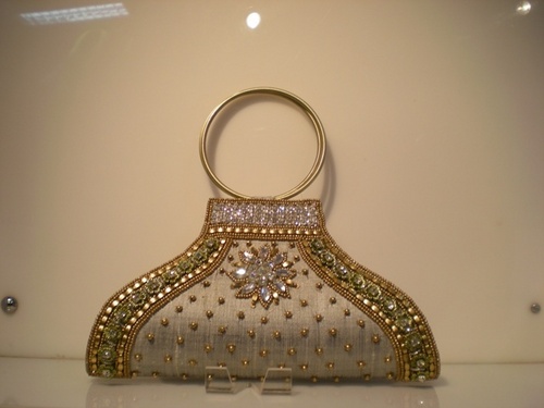 Sequin Bag With Brass Handle Sequin Bag With Brass Handle