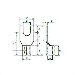 Copper Rectangular Tongue Fork Terminals Copper Rectangular Tongue Fork Terminals