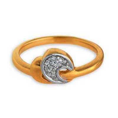 Ag Real Diamond Bright Fancy Half Moon Shape Ring Ag Real Diamond Bright Fancy Half Moon Shape Ring