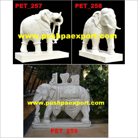 White Marble Stone Elephant White Marble Stone Elephant