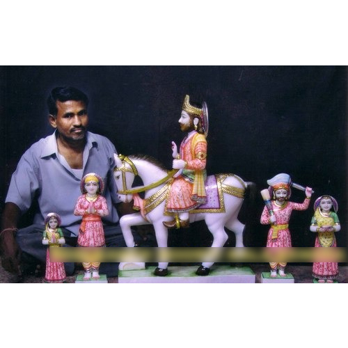 Marble Ramdev statue Marble Ramdev statue