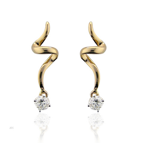 10K GOLD SOLITAIRE LOOK AMERICAN DIAMOND EARRINGS SOLE2 10K GOLD SOLITAIRE LOOK AMERICAN DIAMOND EARRINGS SOLE2