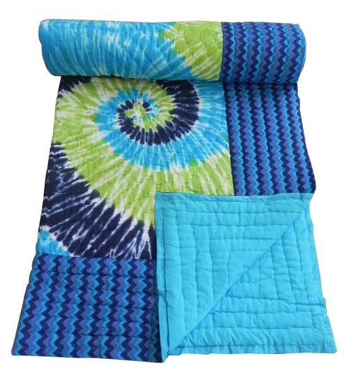 Jaipuri Single Bed Quilts Tie & Dye Jaipuri Single Bed Quilts Tie & Dye