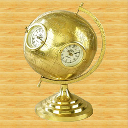 Brass Globe With Clock Brass Globe With Clock