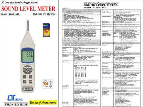 Sound Level Meter With SD Card Sound Level Meter With SD Card