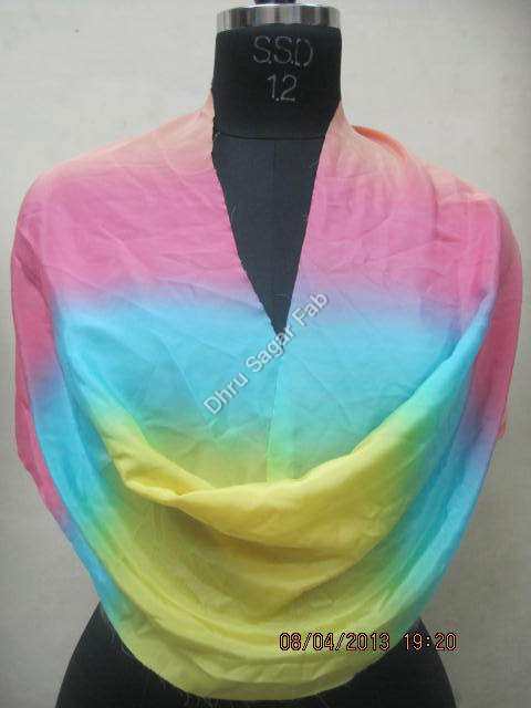 Heavy Bright Crape Shaded Ombre Print Fabric Heavy Bright Crape Shaded Ombre Print Fabric