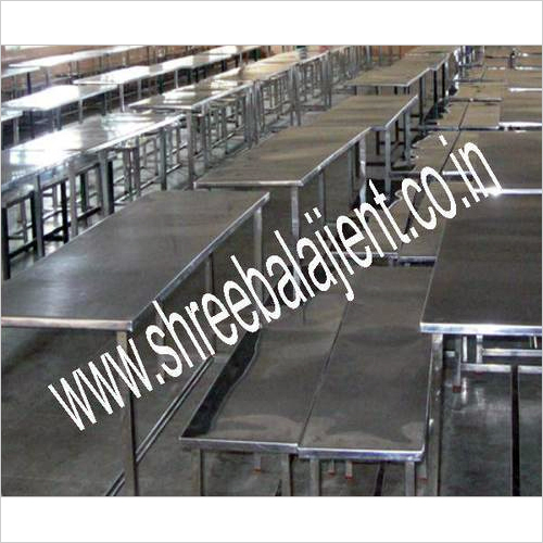 S.S. Dining Table With Bench S.S. Dining Table With Bench