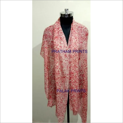 Silk Wool Block Printed Stole Silk Wool Block Printed Stole
