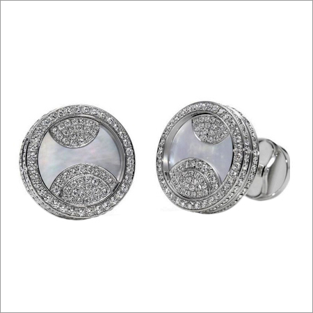 Mother of Pearl and Diamond Cufflinks Mother of Pearl and Diamond Cufflinks