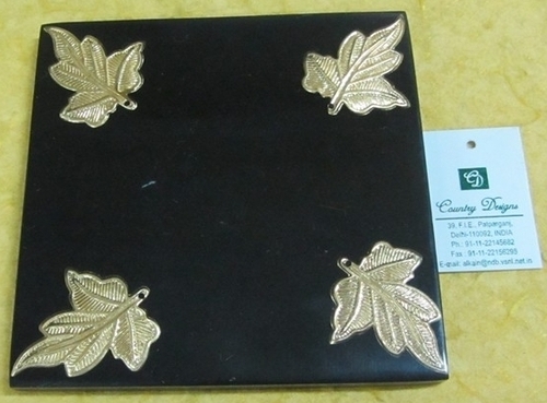 Resin with metal leaves stampings Coasters Resin with metal leaves stampings Coasters