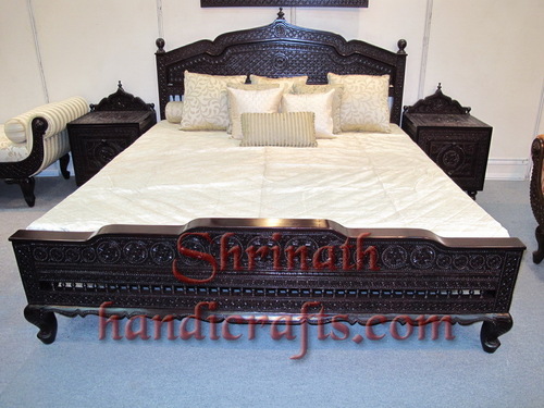 Carved Teak Bed Carved Teak Bed