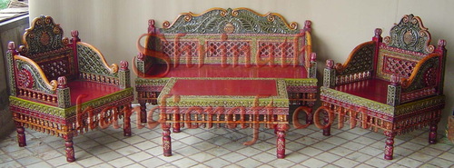 Hand Painted Sheesham Sofa set Hand Painted Sheesham Sofa set