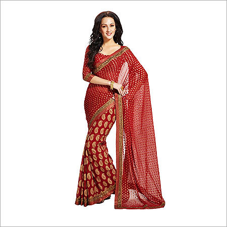Printed Embroidered Saree Printed Embroidered Saree