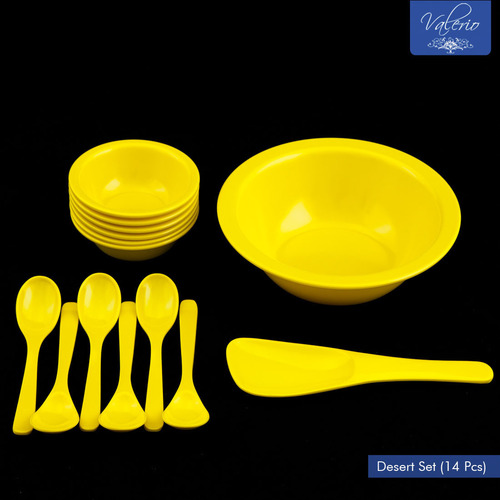 Lemon Yellow Melamine 14 Pcs Desert Set Lemon Yellow Melamine 14 Pcs Desert Set