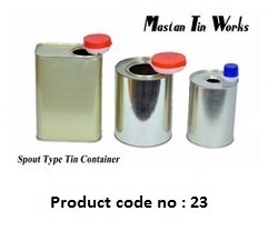 Rectangular Round Spout Tin Container Rectangular Round Spout Tin Container