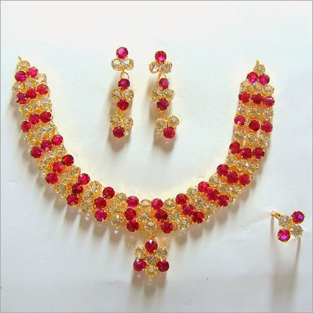 Stone Pink Necklace Set 234 Stone Pink Necklace Set 234