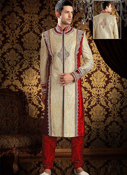 Smoldering Cream Sherwani Smoldering Cream Sherwani
