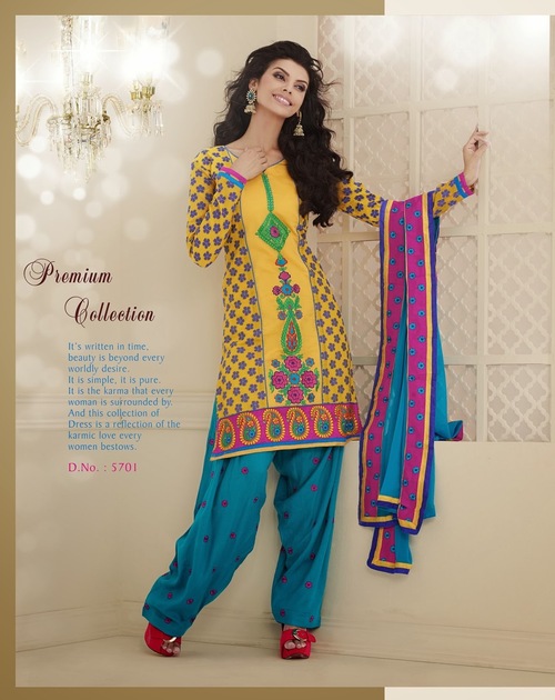 New Patiala Dresses On Chanderi Cotton New Patiala Dresses On Chanderi Cotton