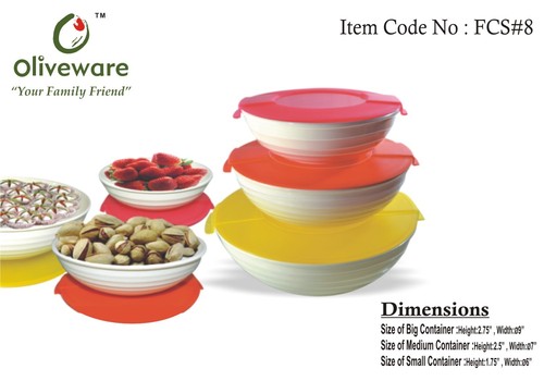 Set of 3 Food Storage Containers Set of 3 Food Storage Containers