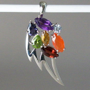925 Sterling Silver Chakra Gemstone Pendant 925 Sterling Silver Chakra Gemstone Pendant