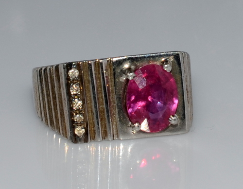 925 Sterling Silver Ruby Diamond Gemstone Jewelry Fashion Men's Ring 925 Sterling Silver Ruby Diamond Gemstone Jewelry Fashion Men's Ring