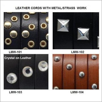 Leather Cords With Metal/Strass Work Leather Cords With Metal/Strass Work