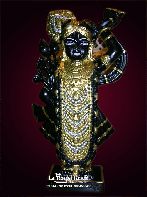 Black Marble Shreenathji Idol Black Marble Shreenathji Idol
