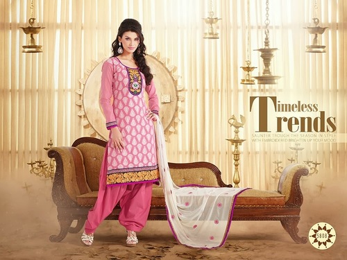 Designer Printed Cotton Punjabi Suit Designer Printed Cotton Punjabi Suit