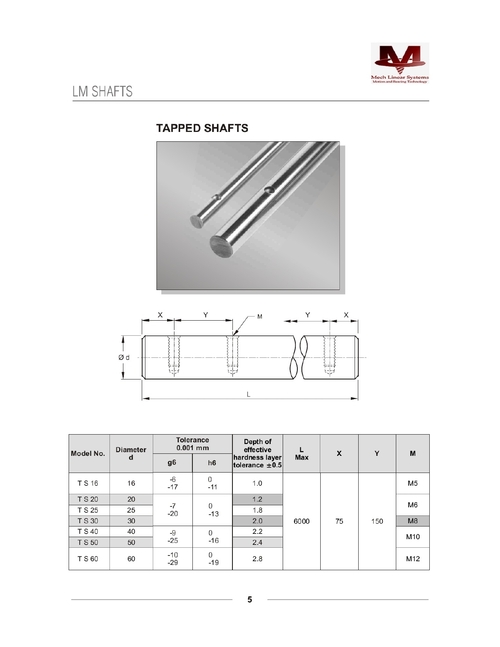Tapped Shaft Tapped Shaft