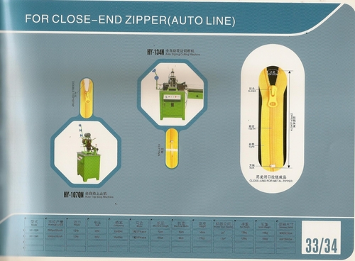 Auto Line CLOSE- END ZIPPER Auto Line CLOSE- END ZIPPER