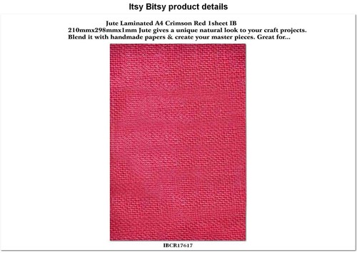 Jute Laminated A4 Crimson Red Sheet Jute Laminated A4 Crimson Red Sheet