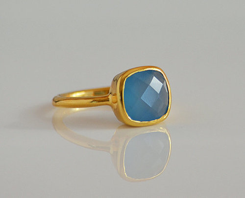 925 Sterling Silver Blue Chalcedony Gemstone Ring 925 Sterling Silver Blue Chalcedony Gemstone Ring