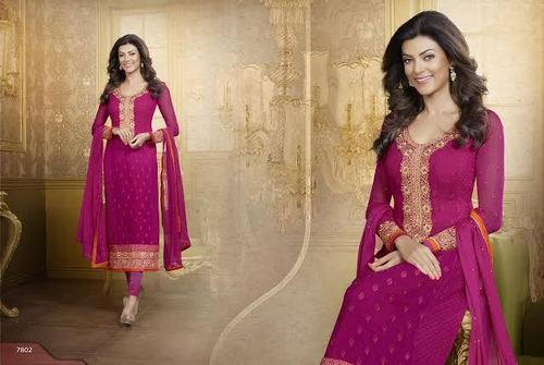 Heavy Embriodered Straight Cut Salwar Kameez Heavy Embriodered Straight Cut Salwar Kameez