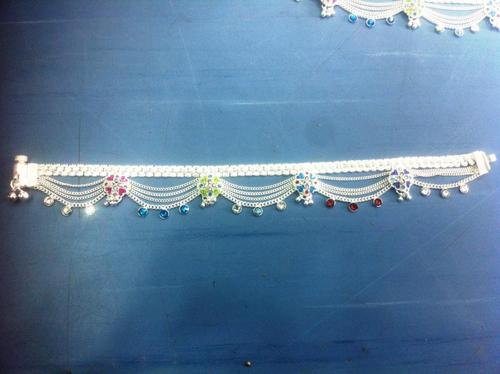 Designer silver cotted payal Designer silver cotted payal
