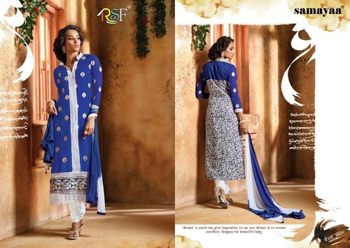 Blue Printed & Embroidered Salwar Kameez Blue Printed & Embroidered Salwar Kameez