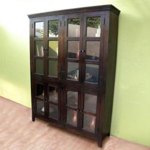 Wooden Glass Library Cabinet Wooden Glass Library Cabinet