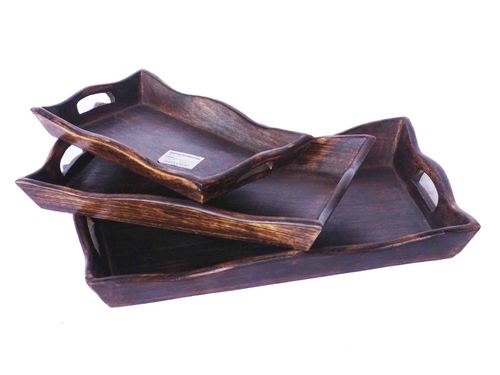 Wooden Trays Set of 3 Wooden Trays Set of 3
