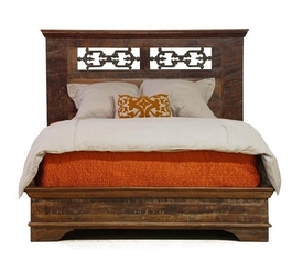 Reclaimed Wood Bed Frame With Iron Reclaimed Wood Bed Frame With Iron