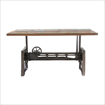 Reclaimed Wood and Iron Adjustable Dining Table Reclaimed Wood and Iron Adjustable Dining Table