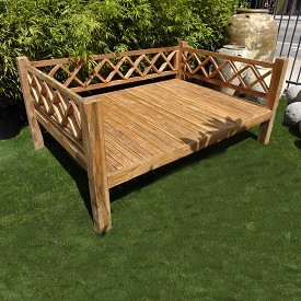 Diamond Rail Teak Daybed Diamond Rail Teak Daybed