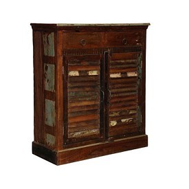 Reclaimed Wood Shutter Cabinet with Drawers Reclaimed Wood Shutter Cabinet with Drawers