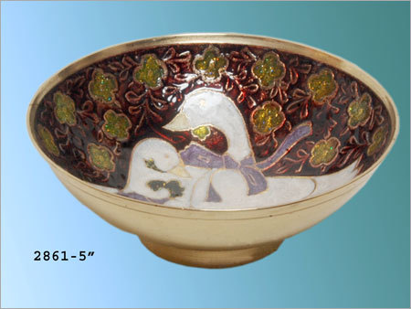 Printed Enameled Brass Bowls Printed Enameled Brass Bowls